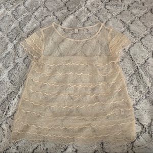 Ruffled Mesh Overshirt